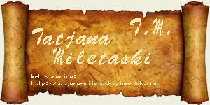 Tatjana Miletaški vizit kartica